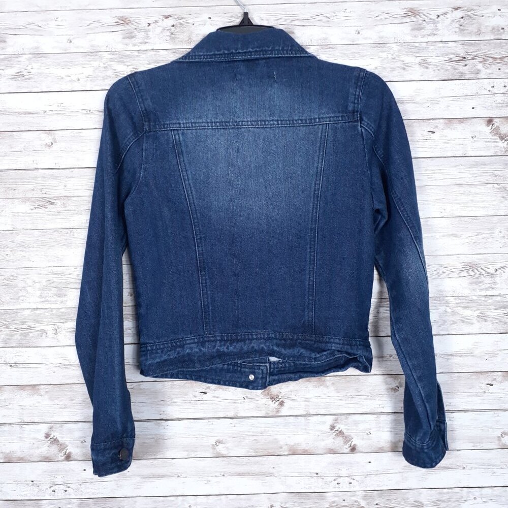 Refuge Womens Denim Jacket S Blue Jean Button Up 491A - Picture 2 of 5